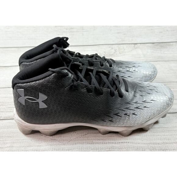 Under Armour Men’s Spotlight Franchise Rm 4.0 Black Silver Football Cleats Sz 13 - Picture 5 of 9